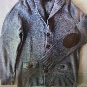 Men's Gray Cardigan Sweater